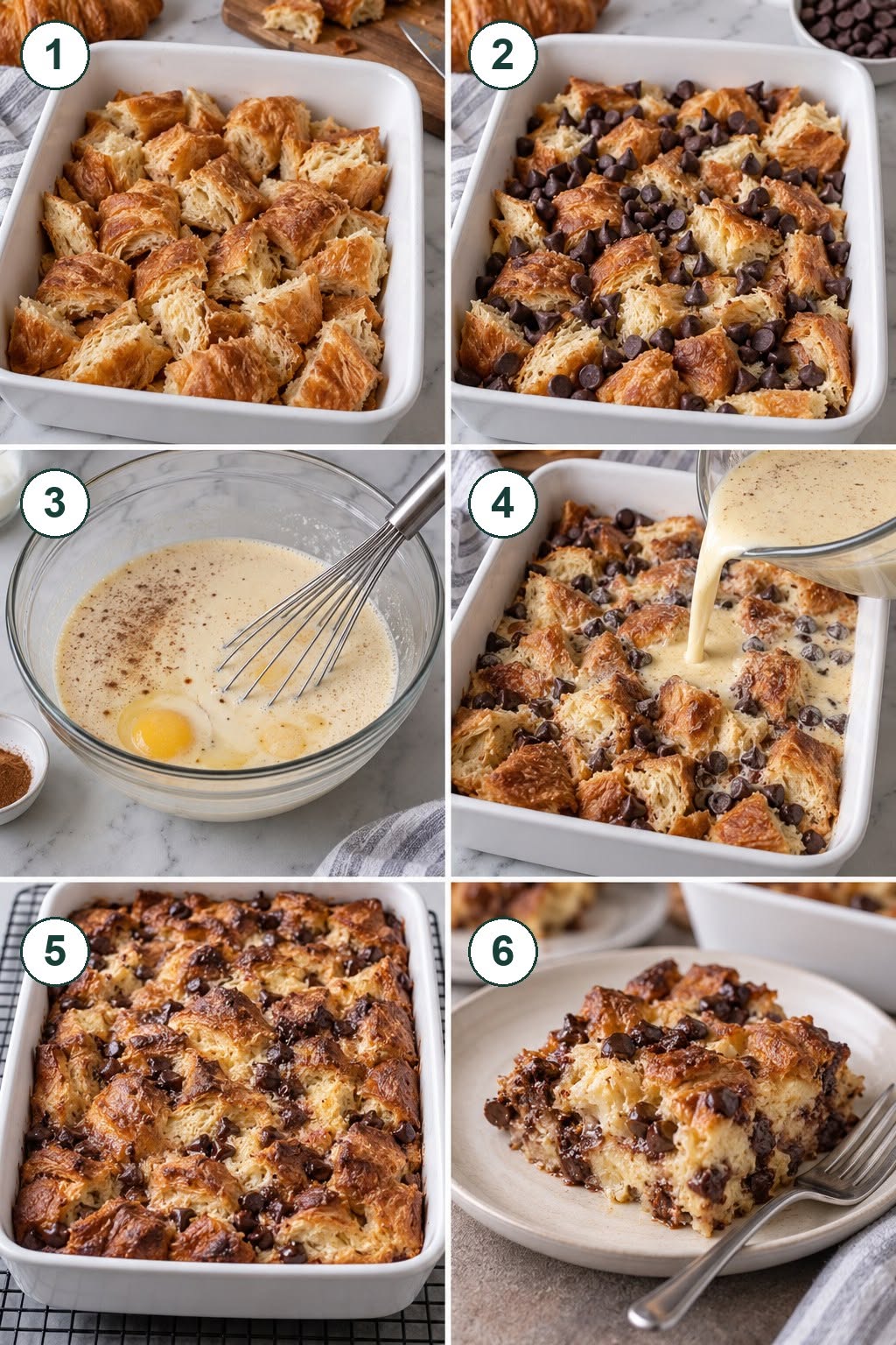 Chocolate Croissant Bread Pudding